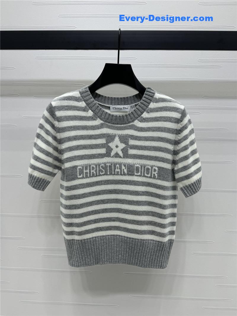 D10r letter logo knitted short sleeve replica clothing sites