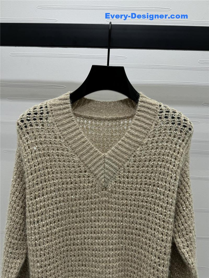 BC sequined V-neck long-sleeved sweater replica clothes