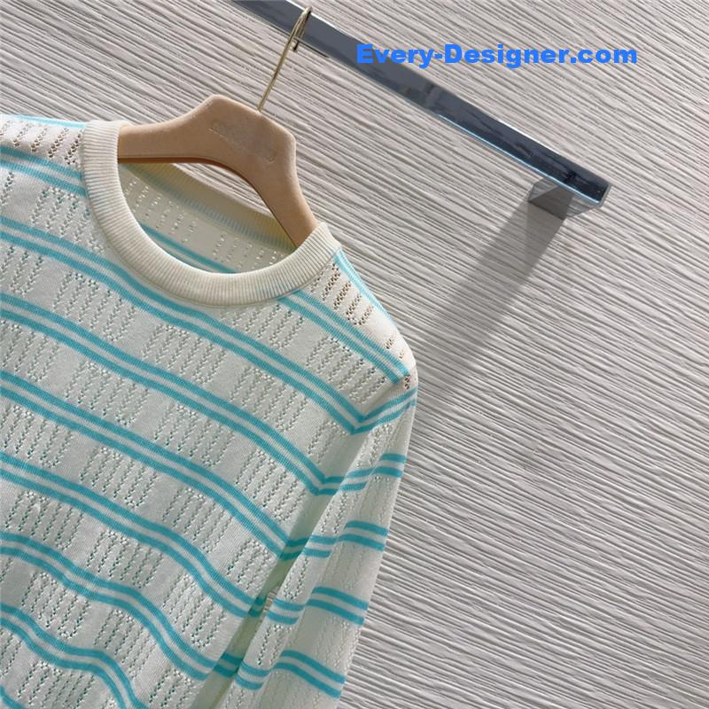 M1um1u striped hollow sweater replica d&g clothing