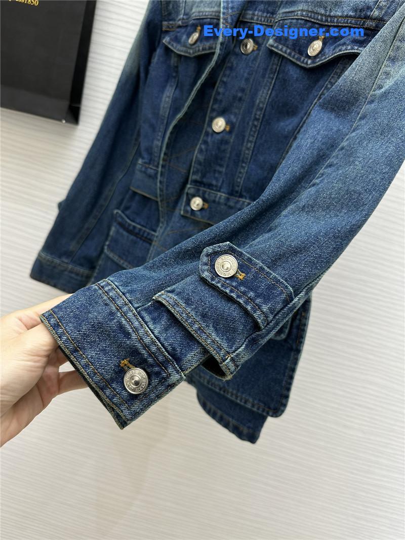 a1exa*der Mcqv*en irregular denim jacket replicas clothes