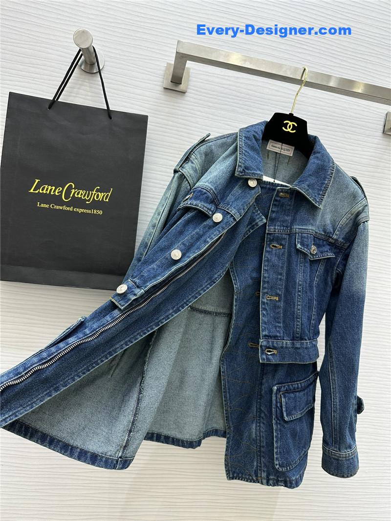 a1exa*der Mcqv*en irregular denim jacket replicas clothes