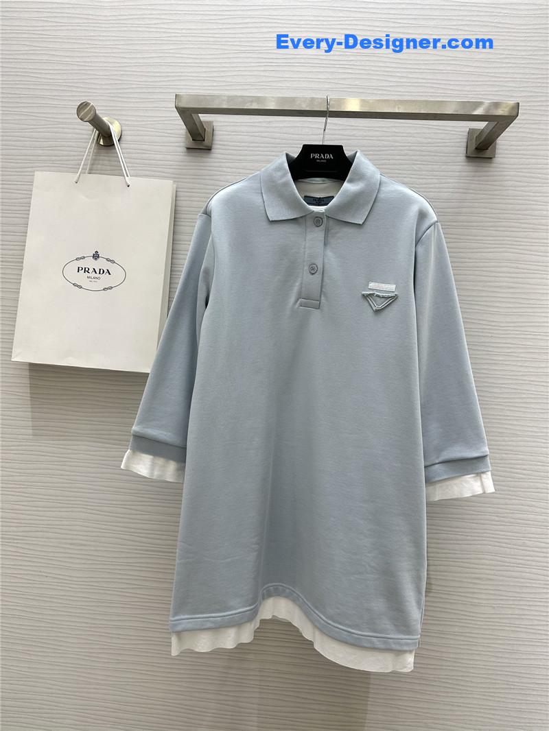 Pra*a polo long sleeve dress replica clothing sites