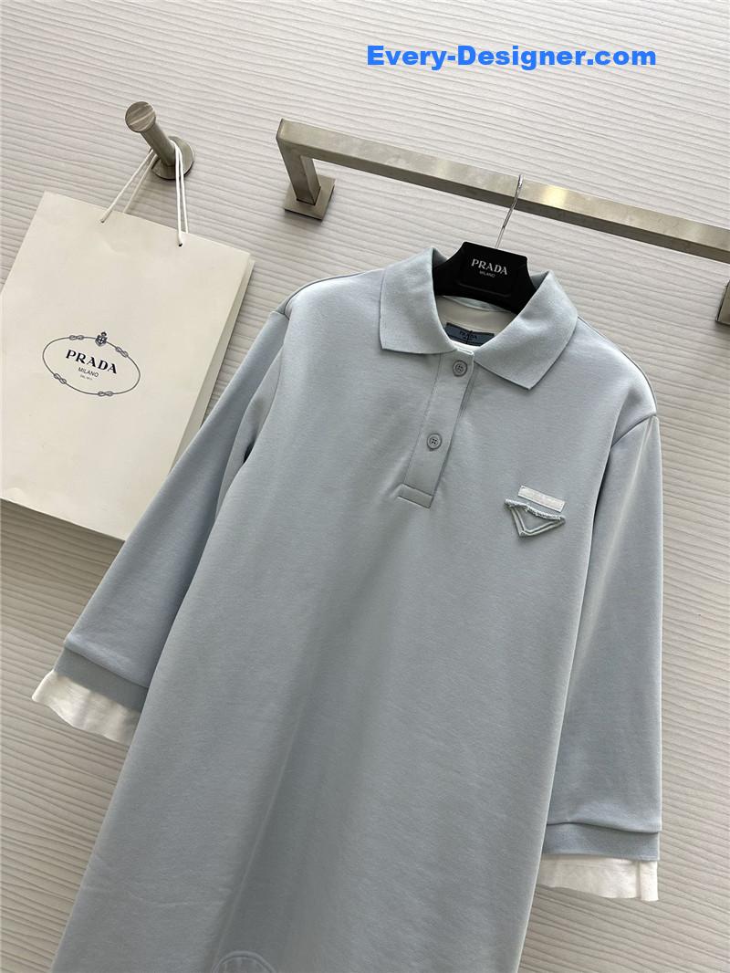 Pra*a polo long sleeve dress replica clothing sites