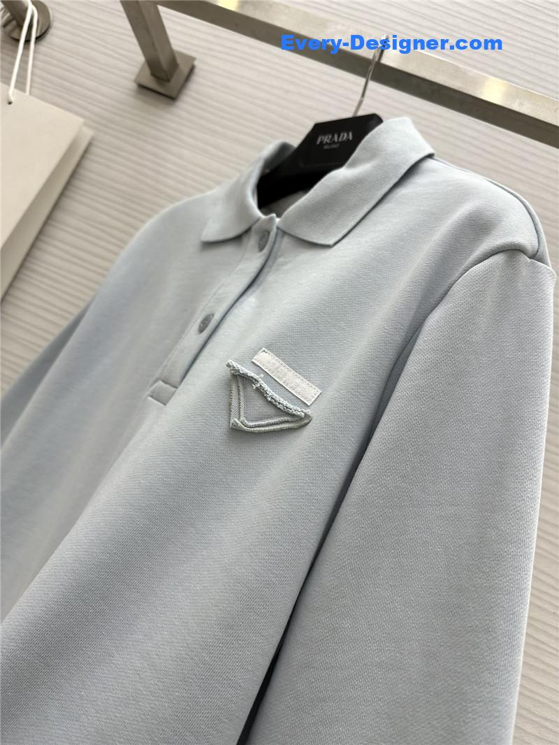 Pra*a polo long sleeve dress replica clothing sites