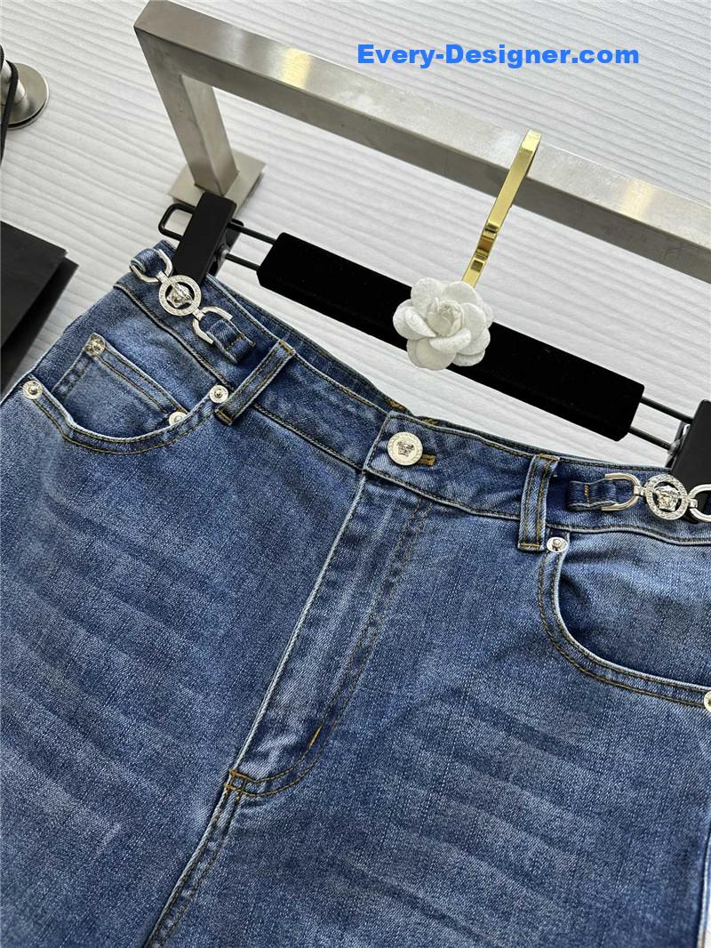 Versace hardware decoration jeans replica d&g clothing