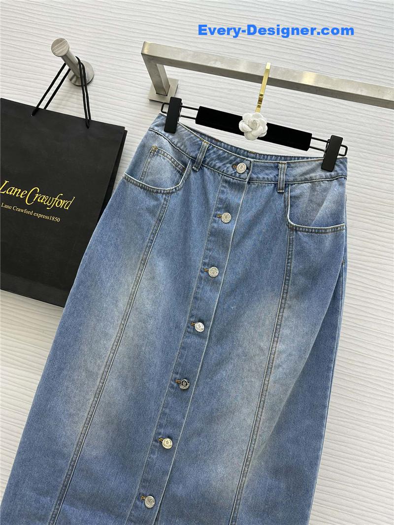 Moncler vintage buttoned denim midi skirt replica clothing