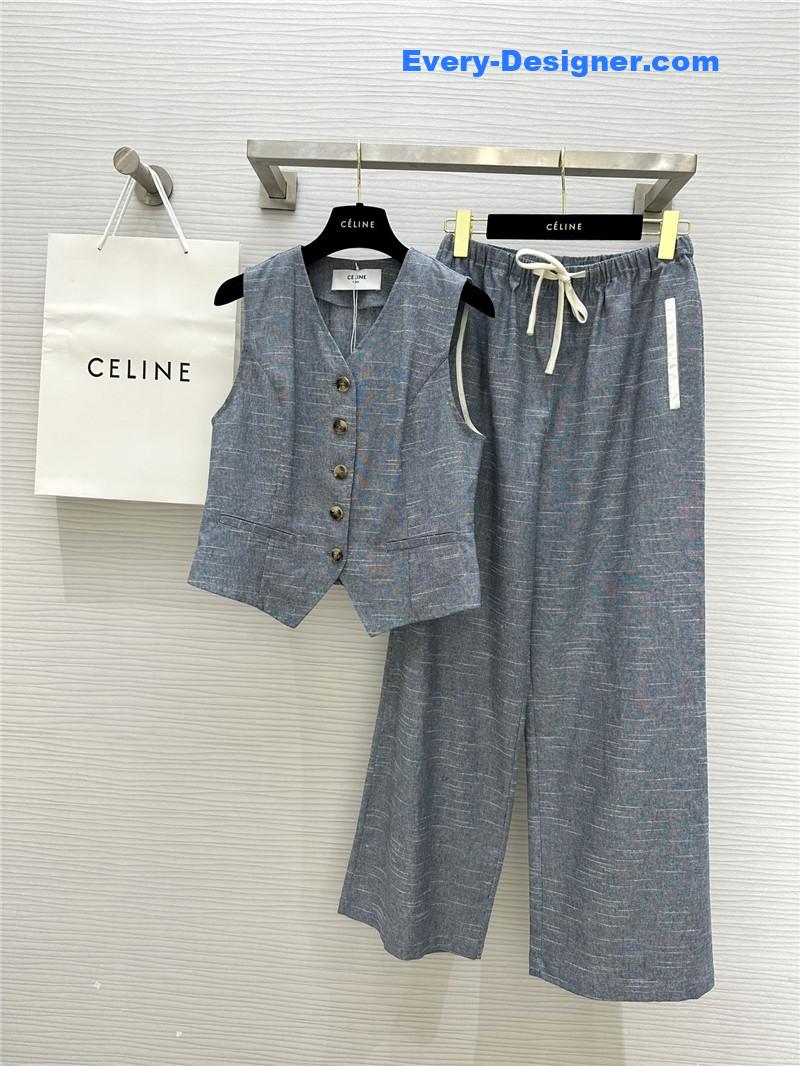 Ce1i*e linen vest suit cheap replica designer clothes