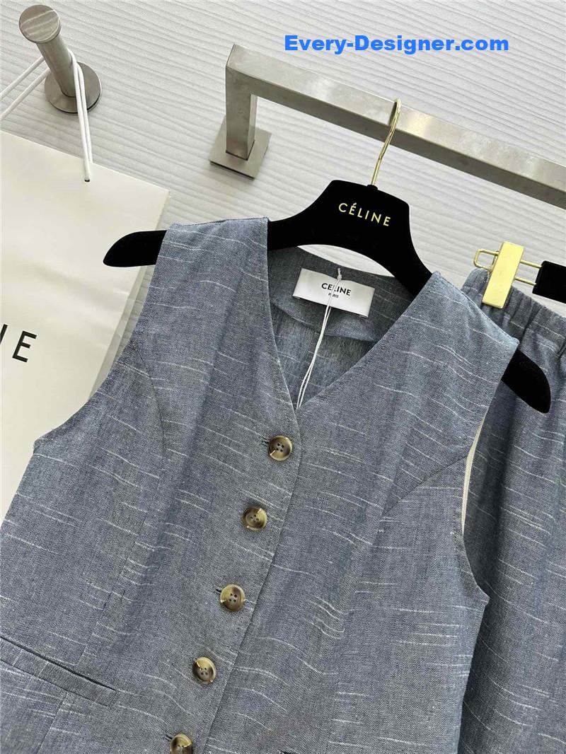 Ce1i*e linen vest suit cheap replica designer clothes