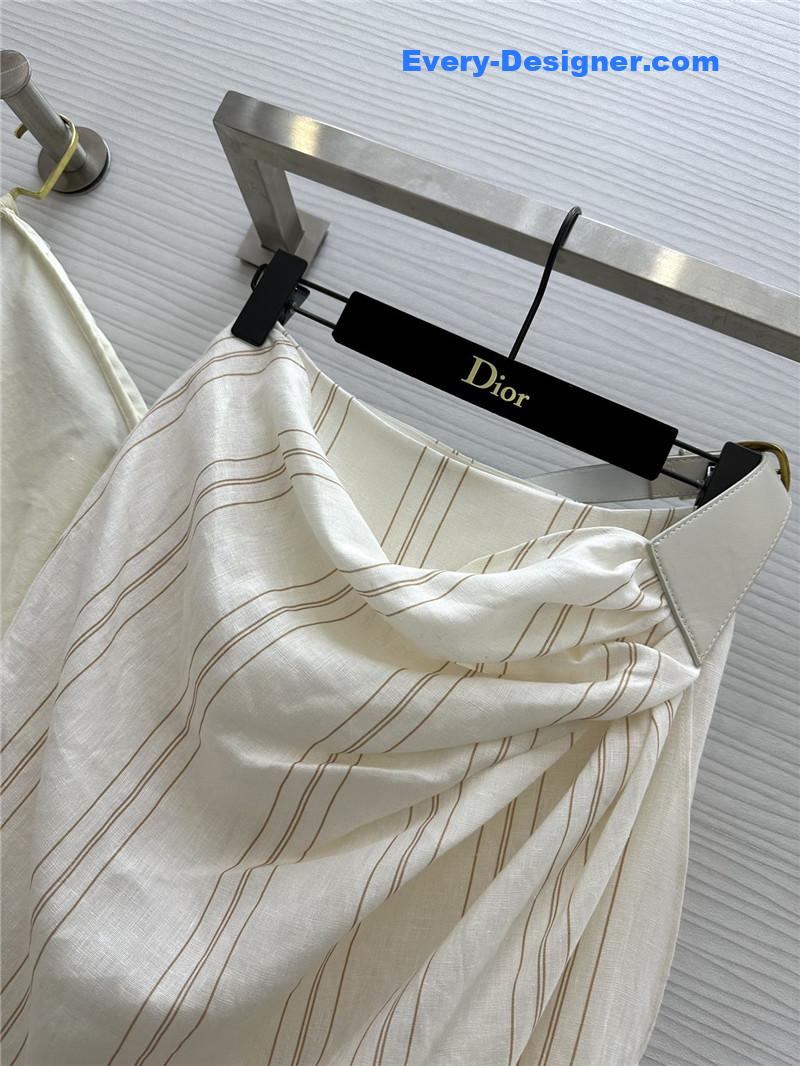 L0r0 P1ana striped linen pleated skirt replica d&g clothing