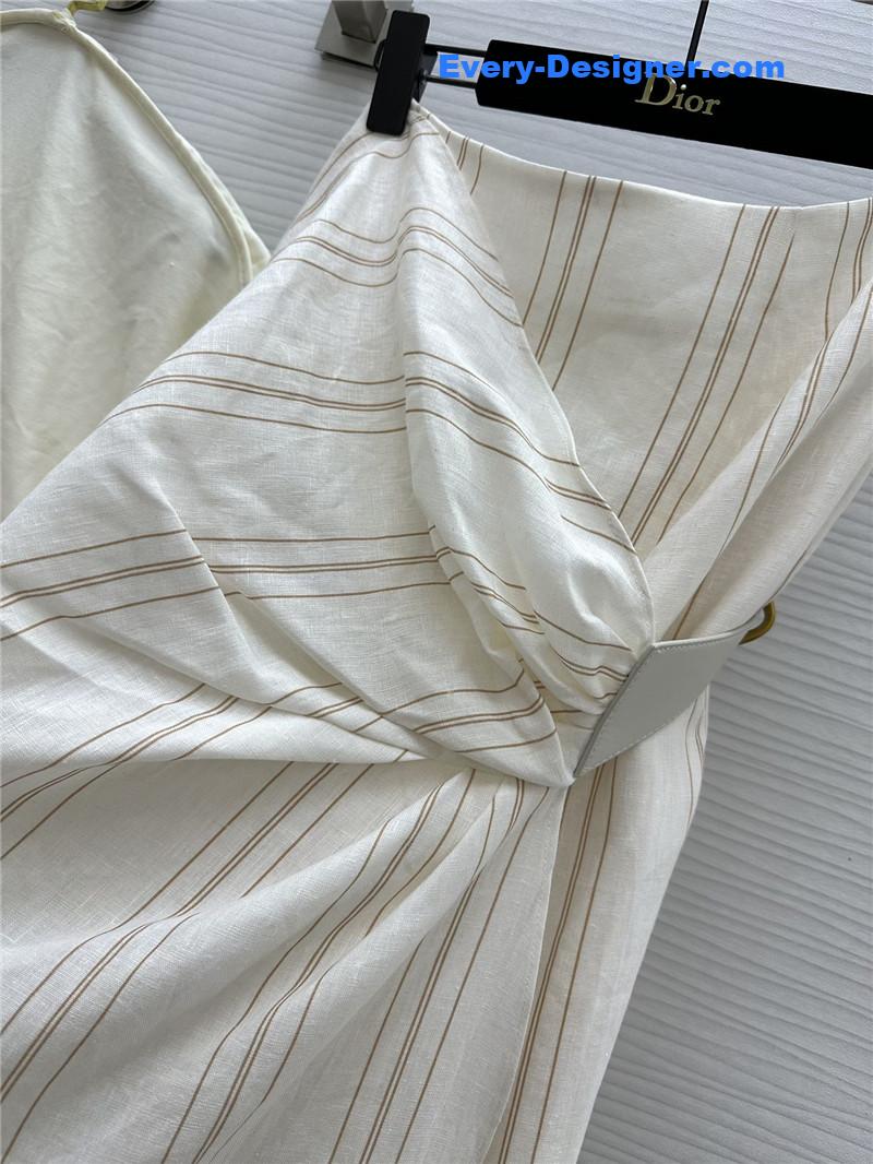 L0r0 P1ana striped linen pleated skirt replica d&g clothing