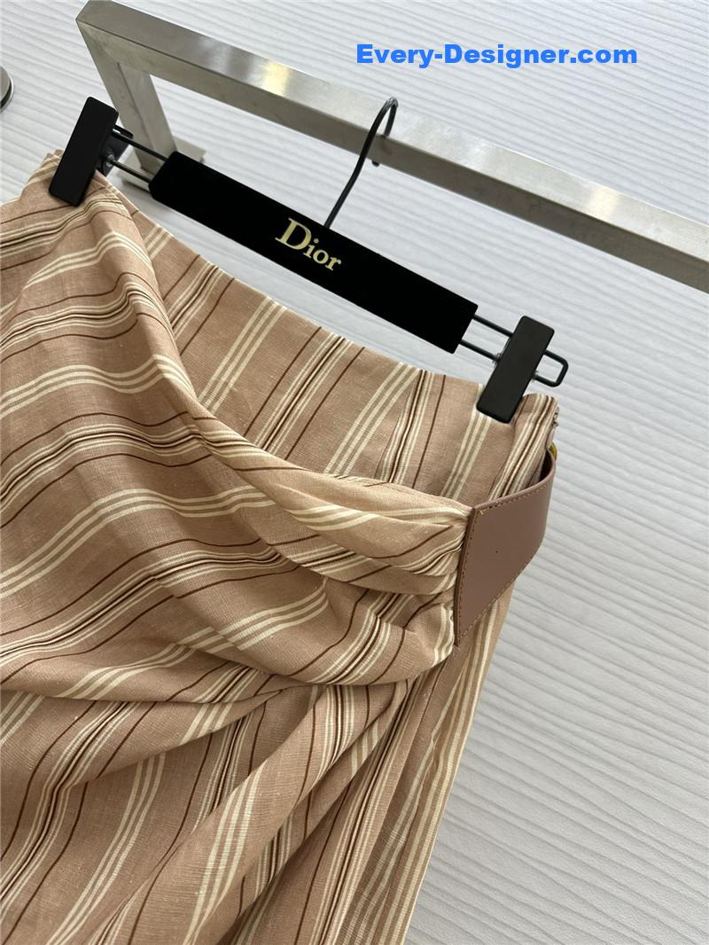 L0r0 P1ana striped linen pleated skirt replica d&g clothing