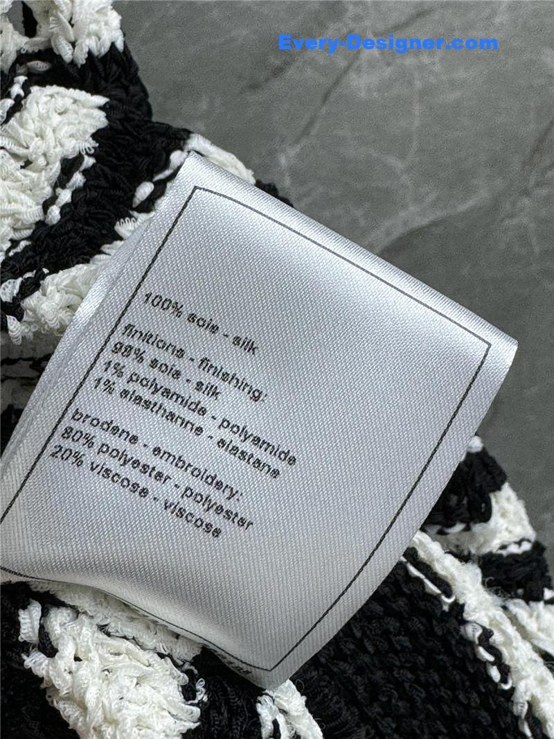 Ch**el black and white striped knit tank top