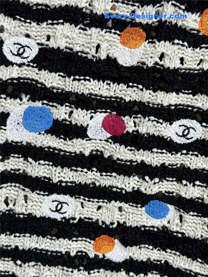 Ch**el polka dot striped vest cheap replica designer clothes