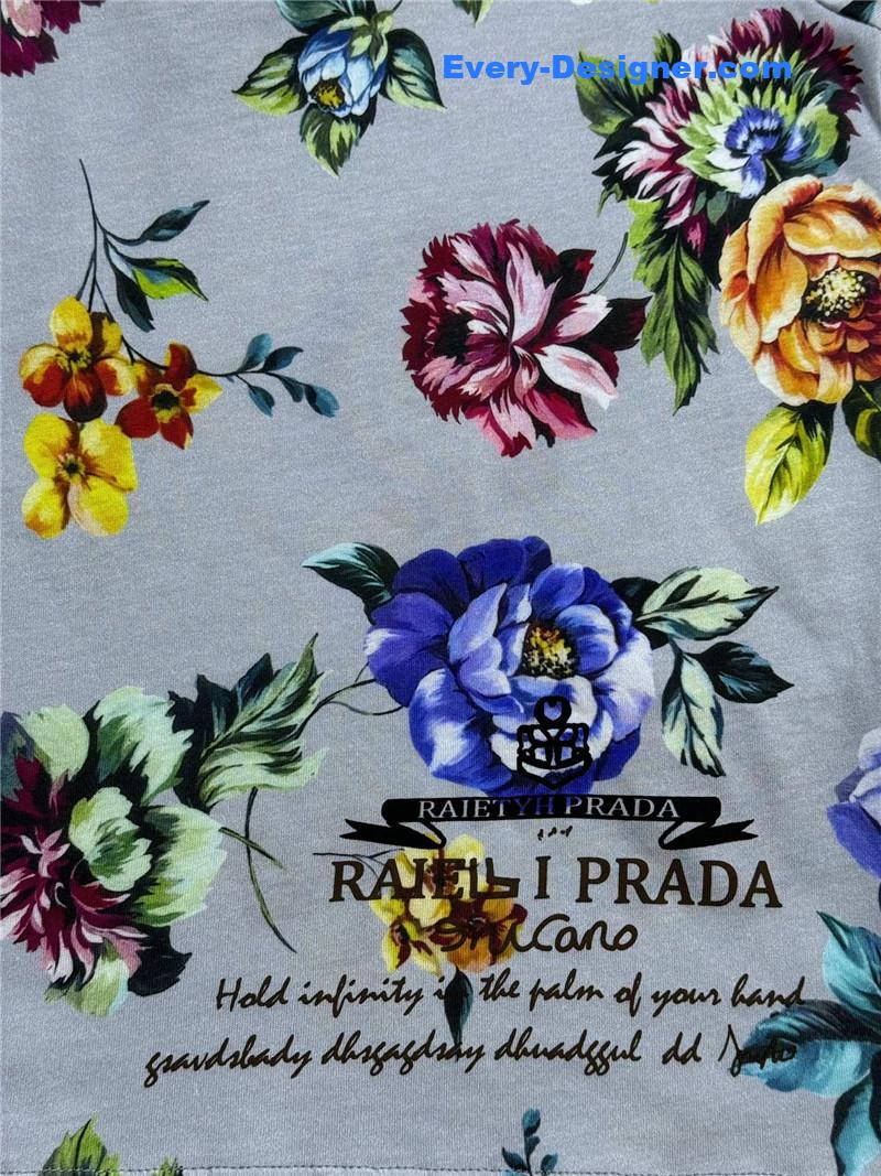 Pra*a floral print t-shirt replica d&g clothing
