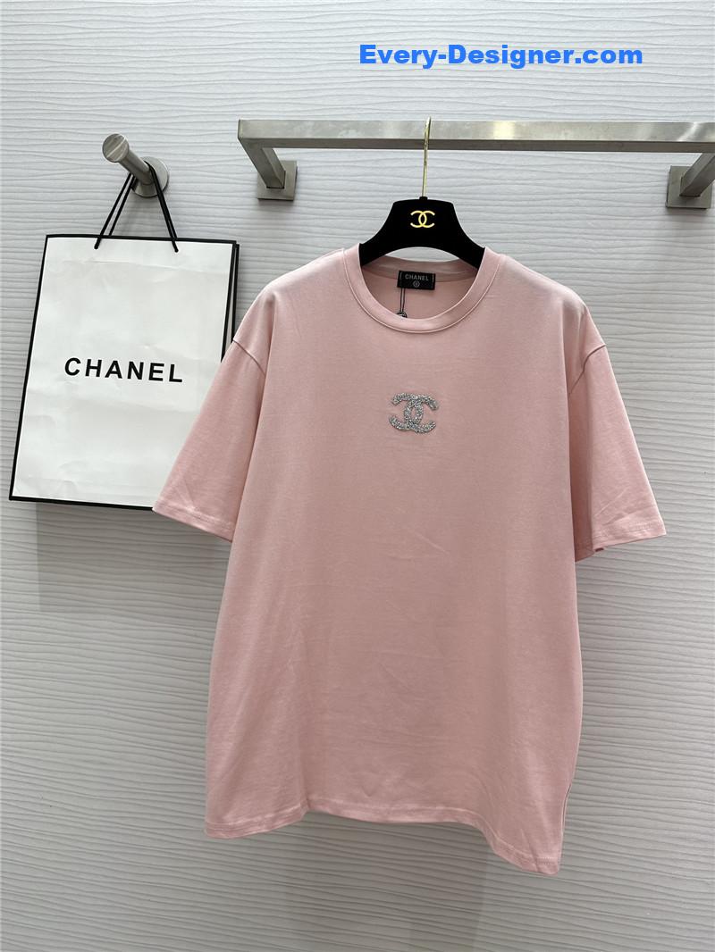 ch**el logo D1am0nd embellished t-shirt replica d&g clothing