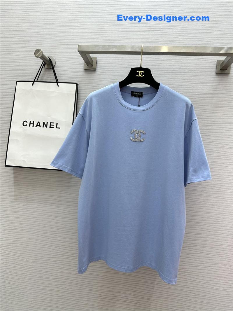ch**el logo D1am0nd embellished t-shirt replica d&g clothing