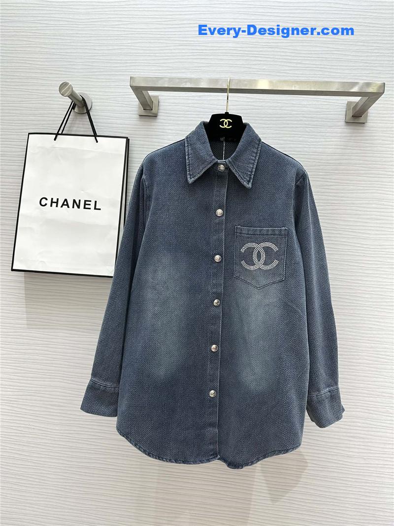 Ch**el denim shirt cheap replica designer clothes