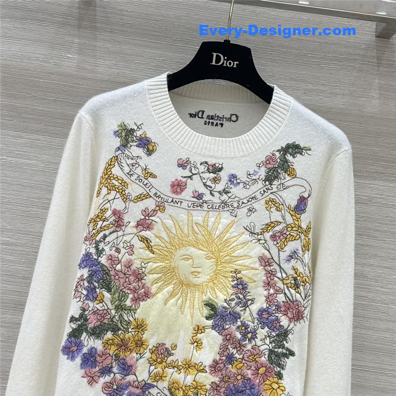 D10r letter logo embroidered linen knit top replicas clothes