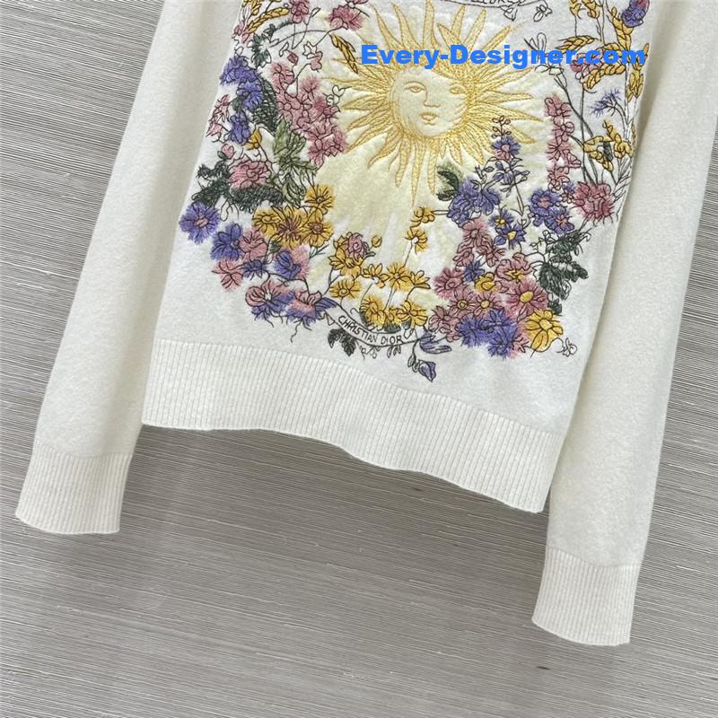 D10r letter logo embroidered linen knit top replicas clothes