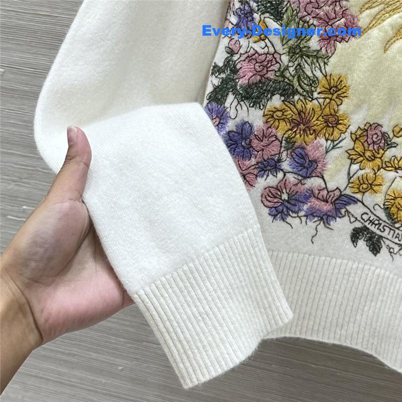 D10r letter logo embroidered linen knit top replicas clothes