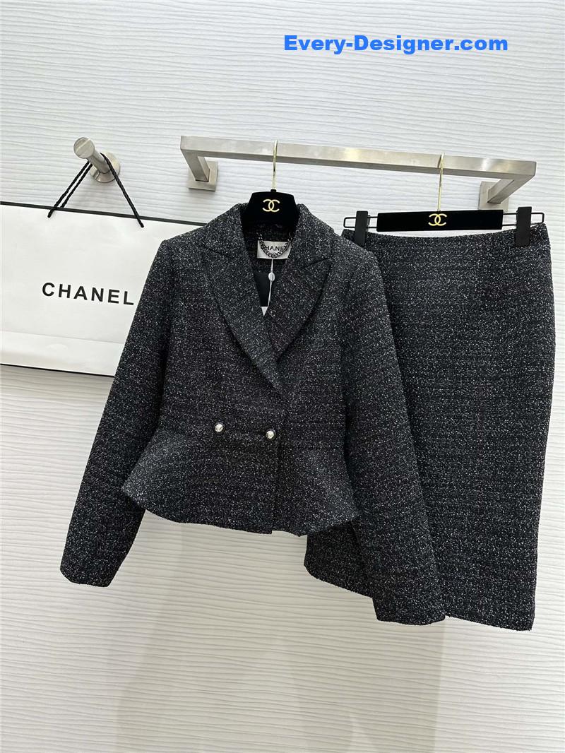 Ch**el soft tweed suit replica designer clothing websites