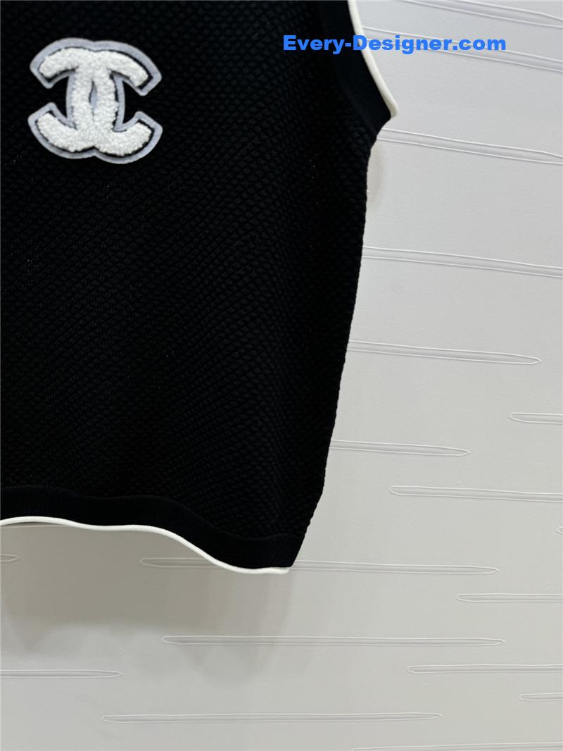 Ch**el 3d logo knitted vest replicas clothes