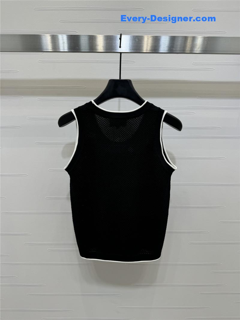 Ch**el 3d logo knitted vest replicas clothes