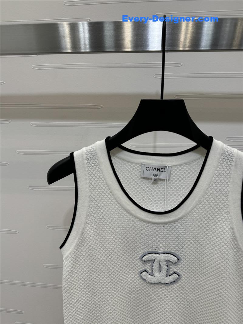 Ch**el 3d logo knitted vest replicas clothes
