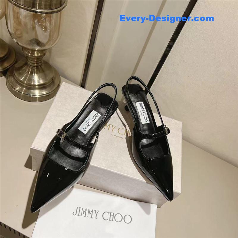 J1m*y Ch00 didi 45 black patent pointed pumps