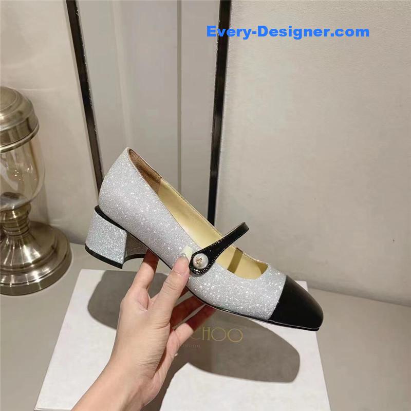J1m*y Ch00 elisa 45 silver glitter patent pumps