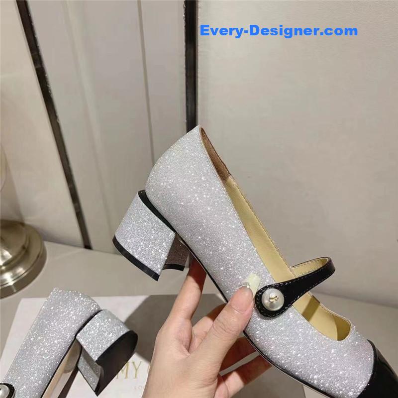 J1m*y Ch00 elisa 45 silver glitter patent pumps