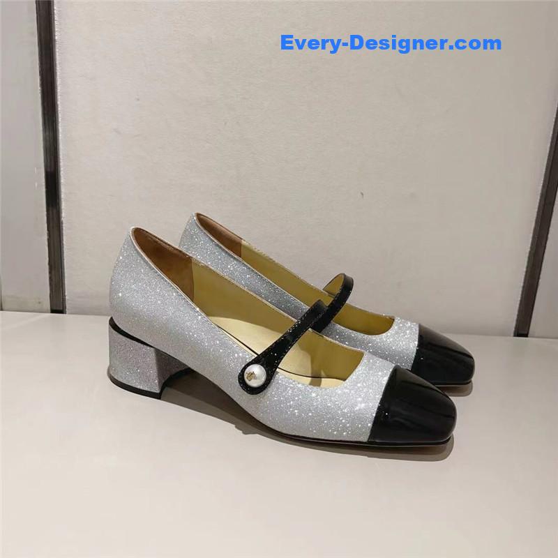 J1m*y Ch00 elisa 45 silver glitter patent pumps
