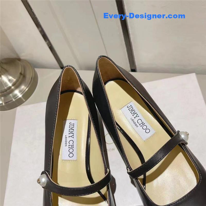 J1m*y Ch00 elisa 45 black nappa patent pumps