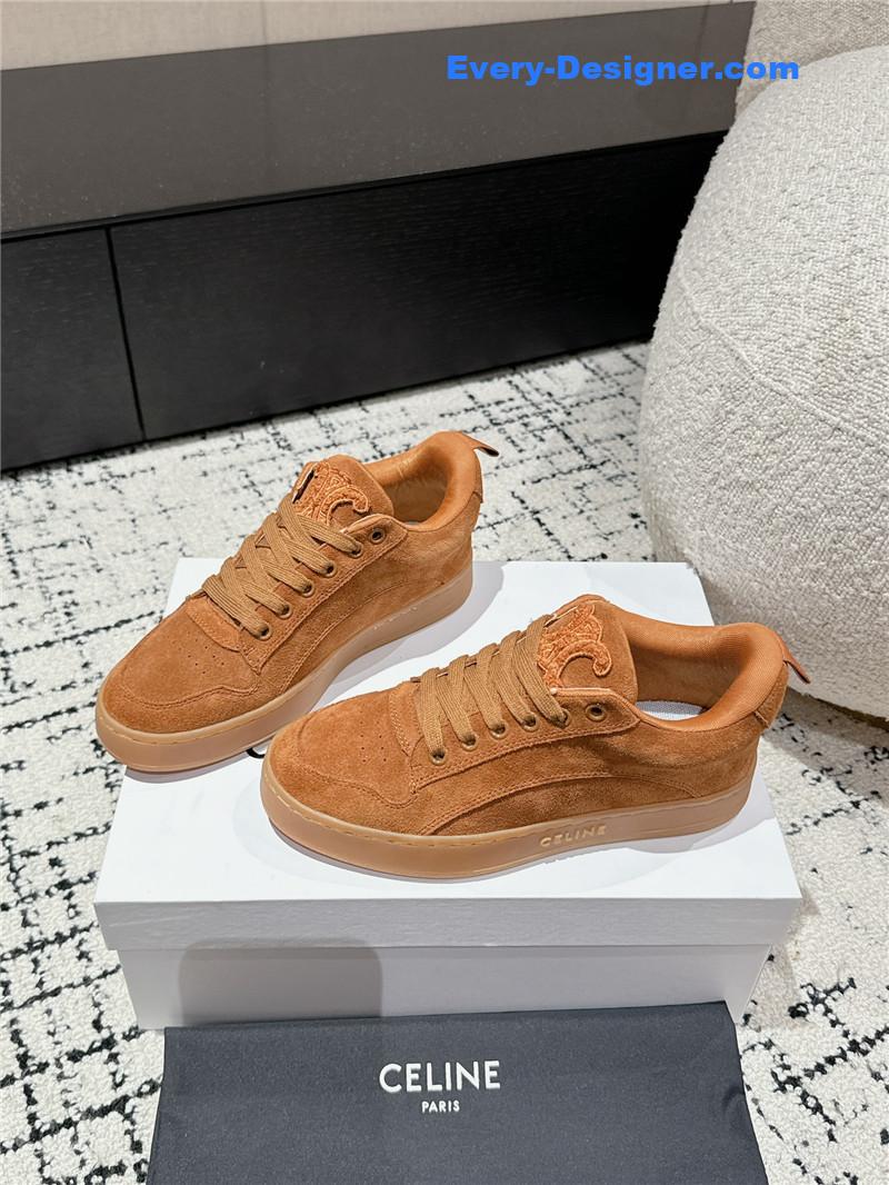 Ce1i*e brown suede huntington low lace-up sneakers