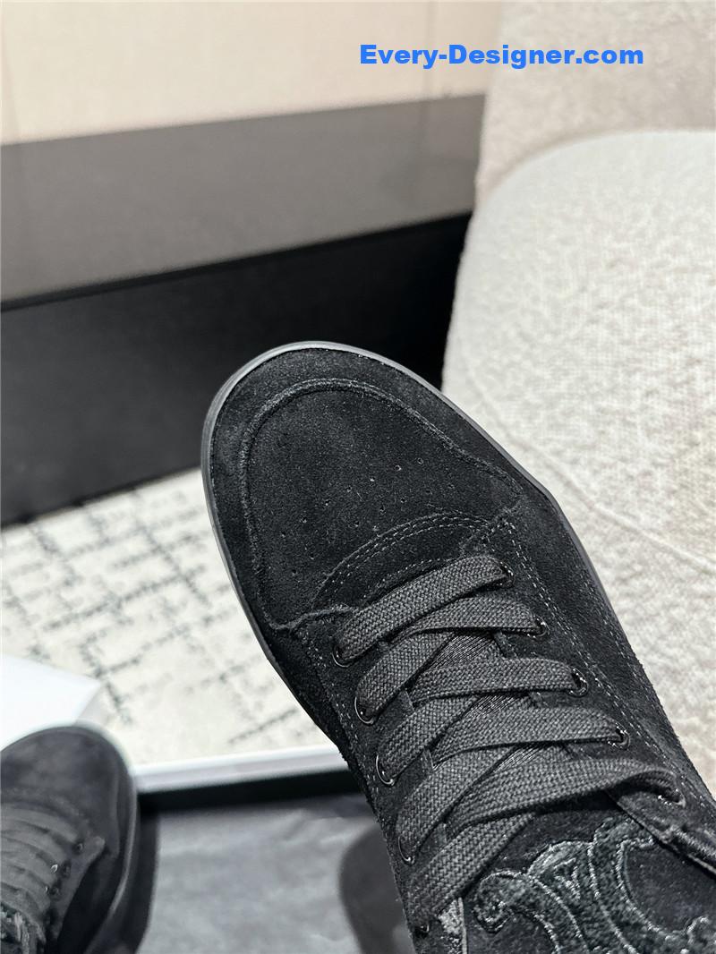 Ce1i*e black suede huntington low lace-up sneakers