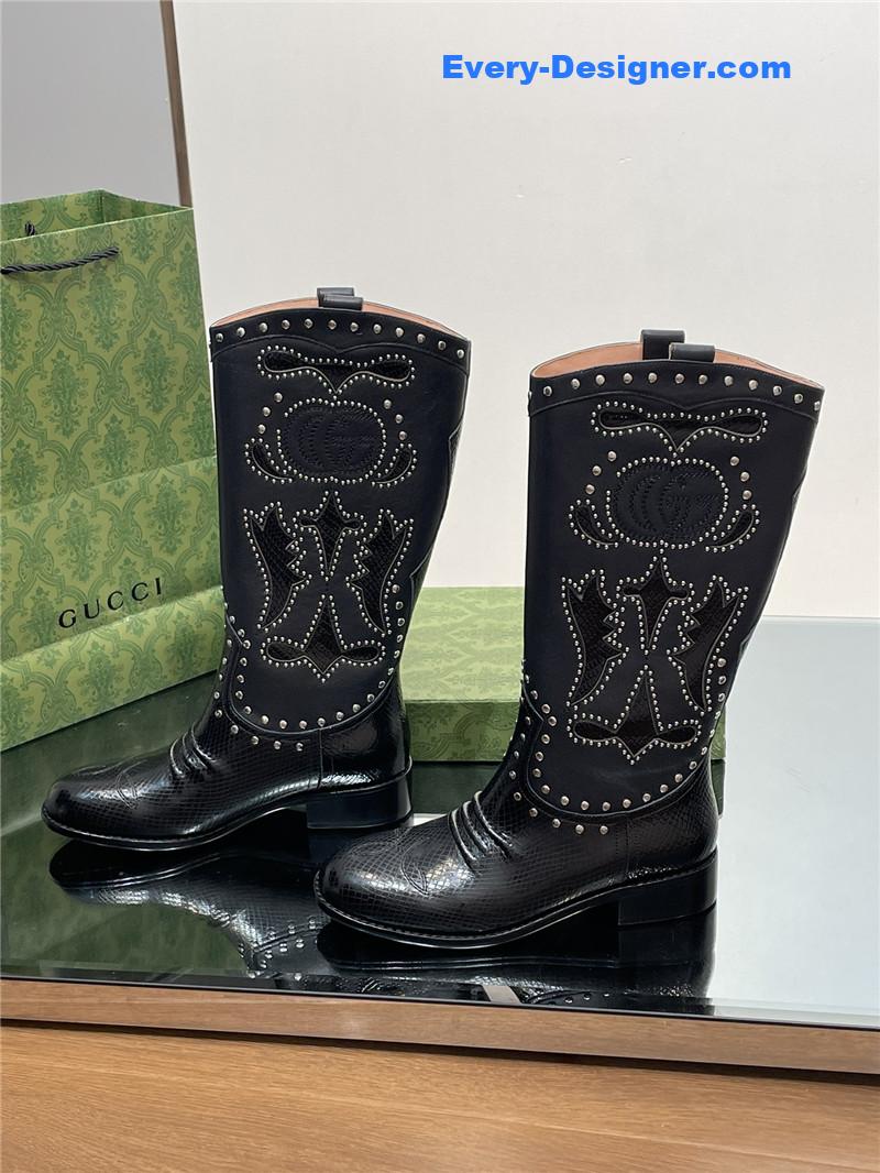 Gvc*1 gg embroidered studded keen high boots