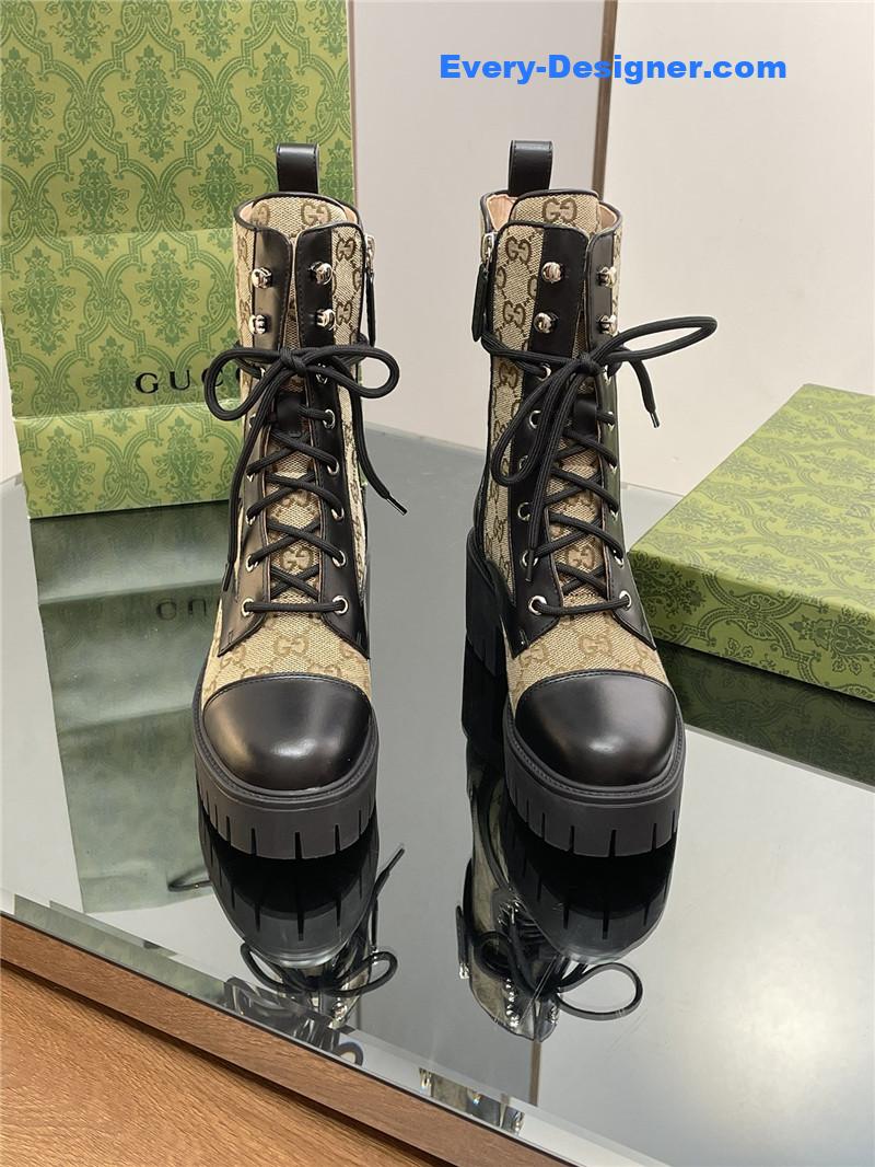 Gvc*1 gg logo quilted combat boots