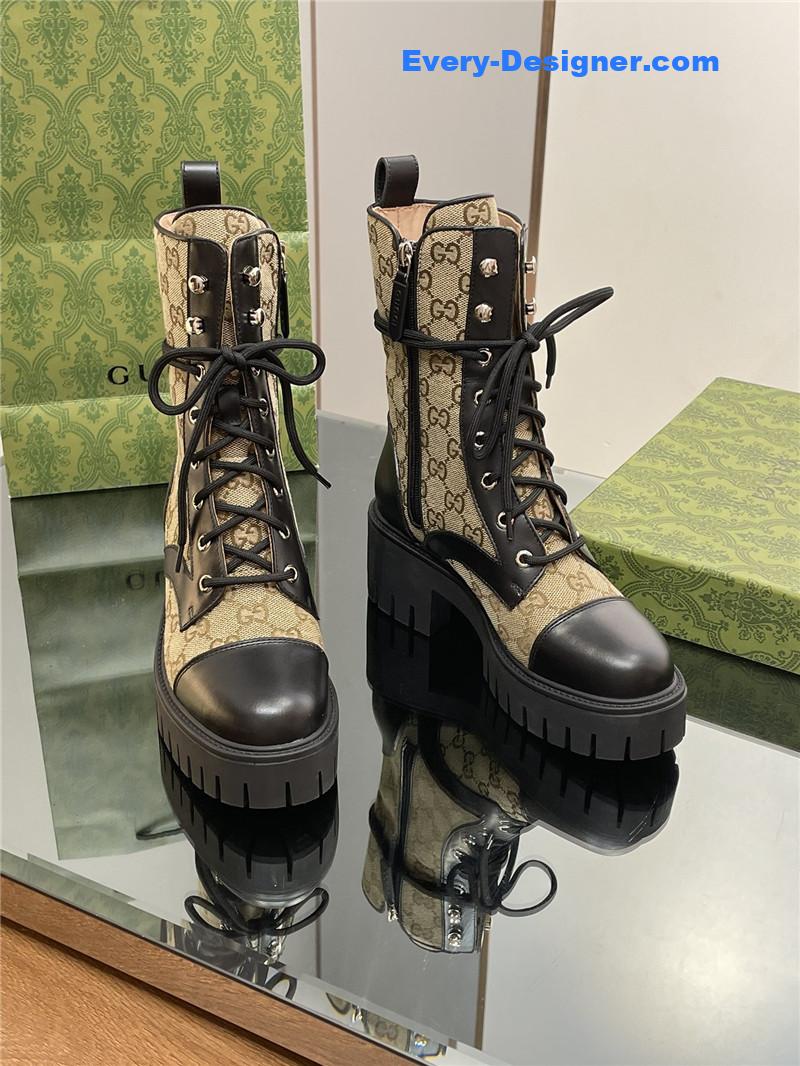 Gvc*1 gg logo quilted combat boots
