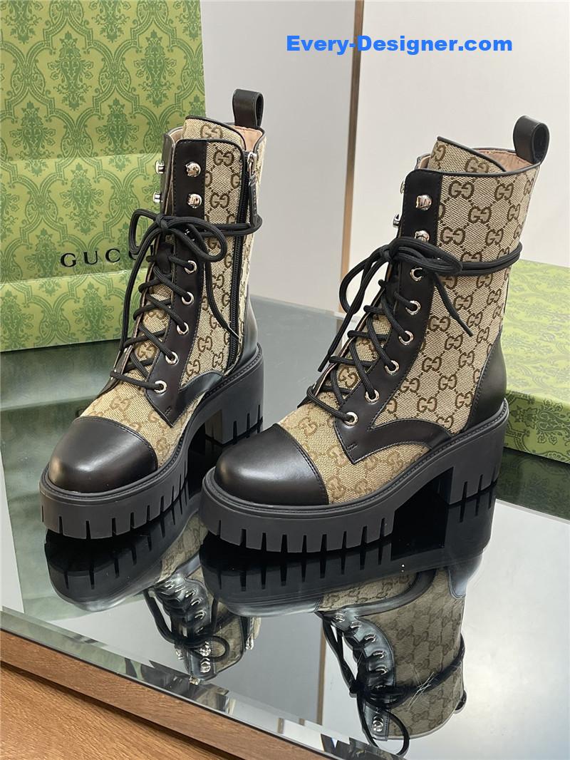 Gvc*1 gg logo quilted combat boots