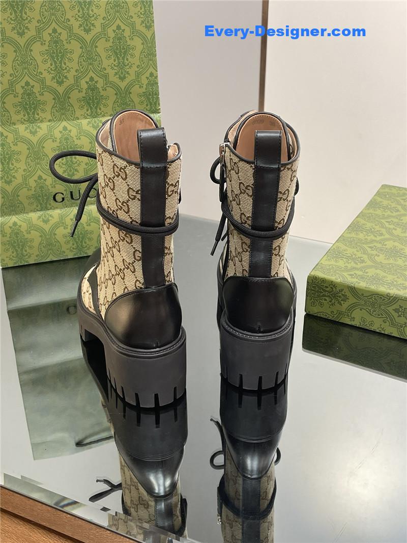 Gvc*1 gg logo quilted combat boots