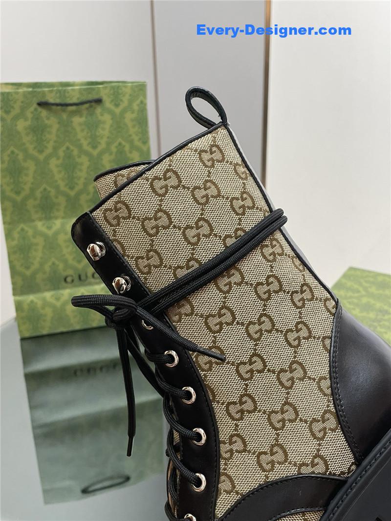 Gvc*1 gg logo quilted combat boots