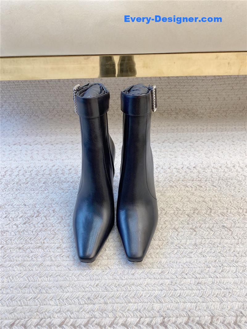 Sa1nt Lau*nt black belt detailed leather boot