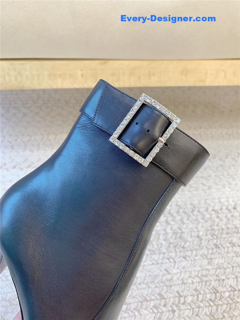 Sa1nt Lau*nt black belt detailed leather boot