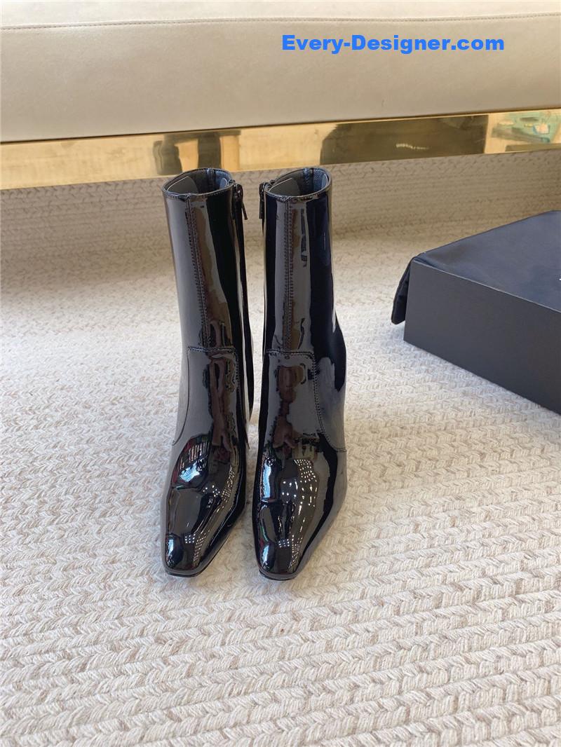 Sa1nt Lau*nt auteuil leather metal heel boot