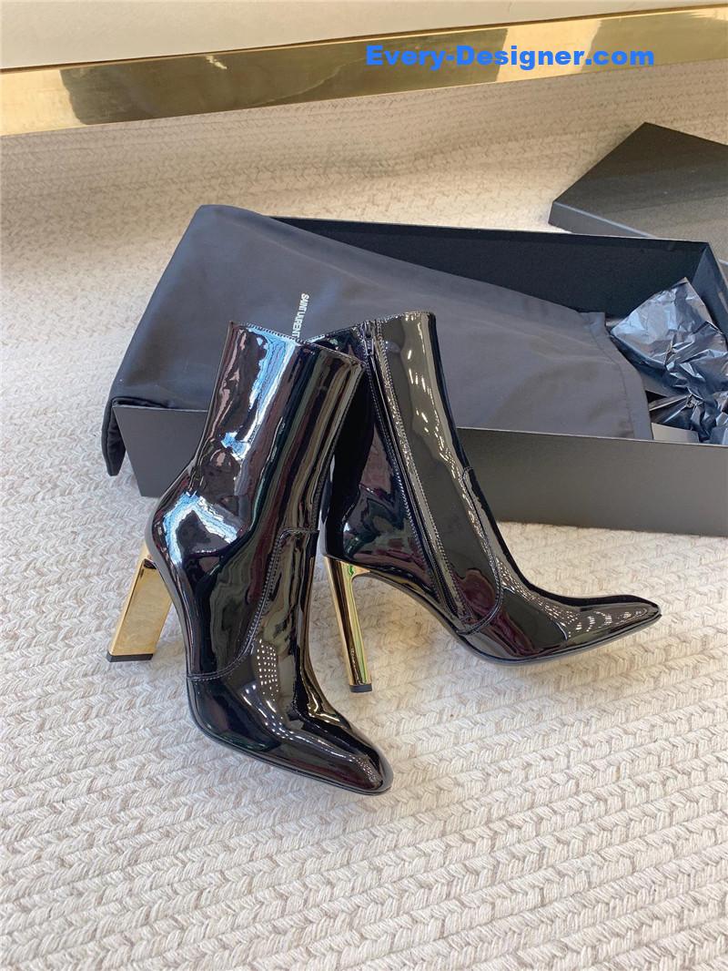 Sa1nt Lau*nt auteuil leather metal heel boot