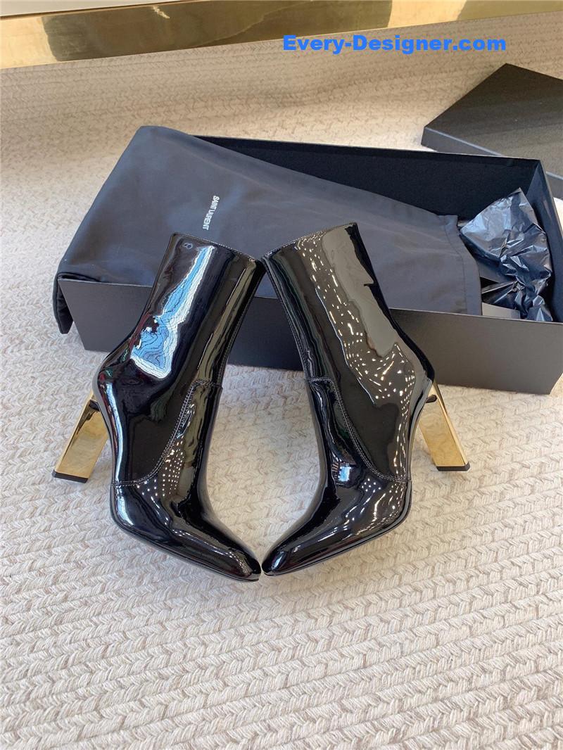 Sa1nt Lau*nt auteuil leather metal heel boot