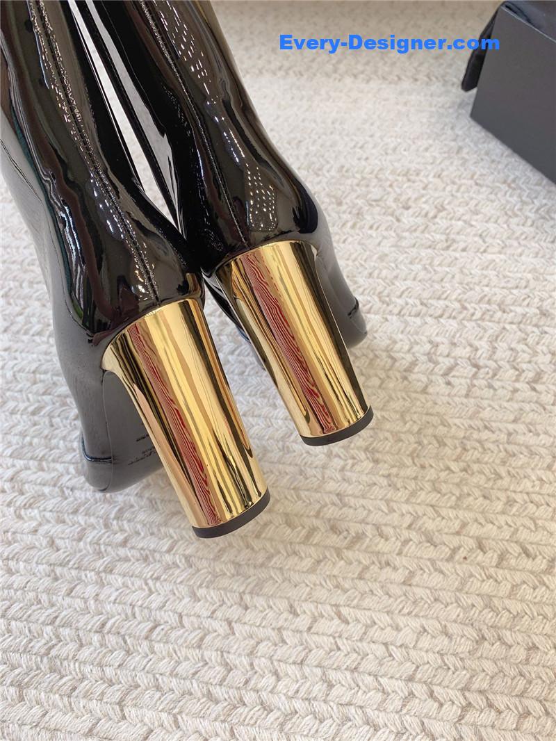 Sa1nt Lau*nt auteuil leather metal heel boot