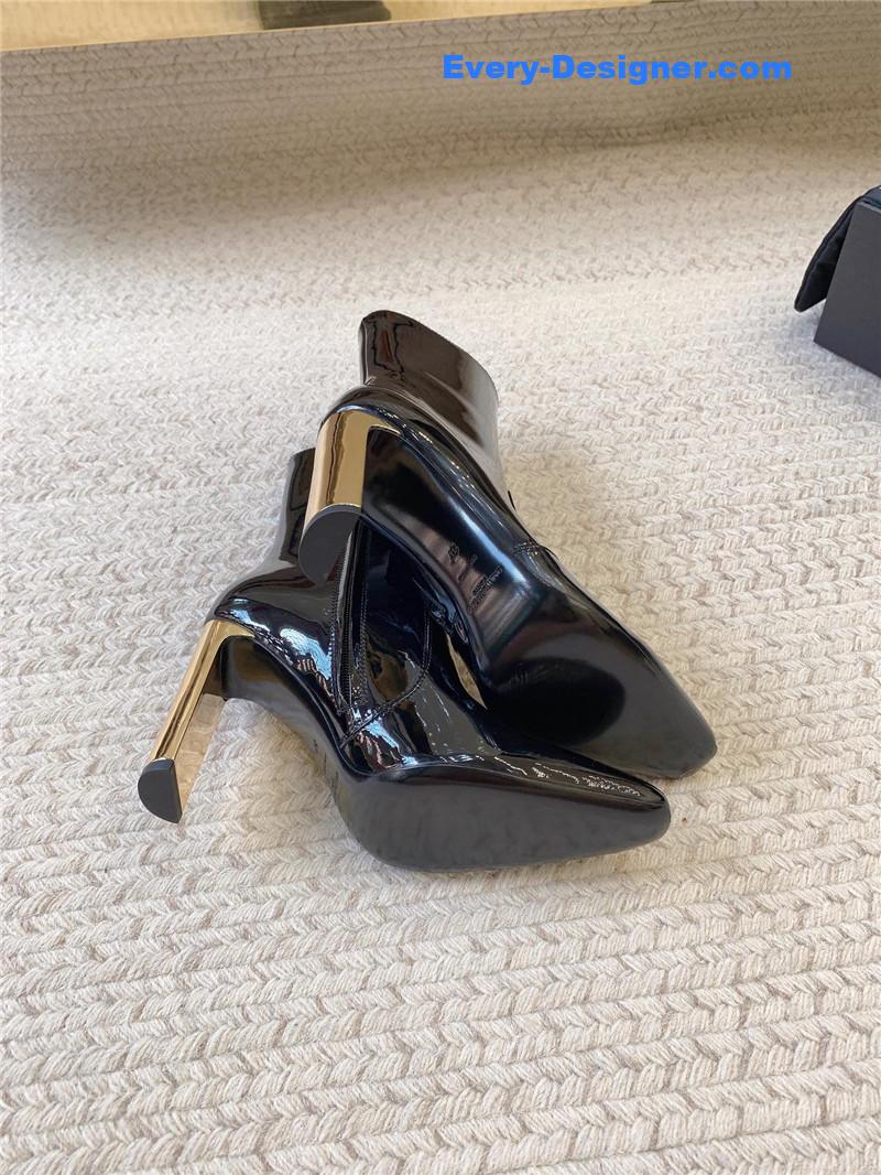 Sa1nt Lau*nt auteuil leather metal heel boot