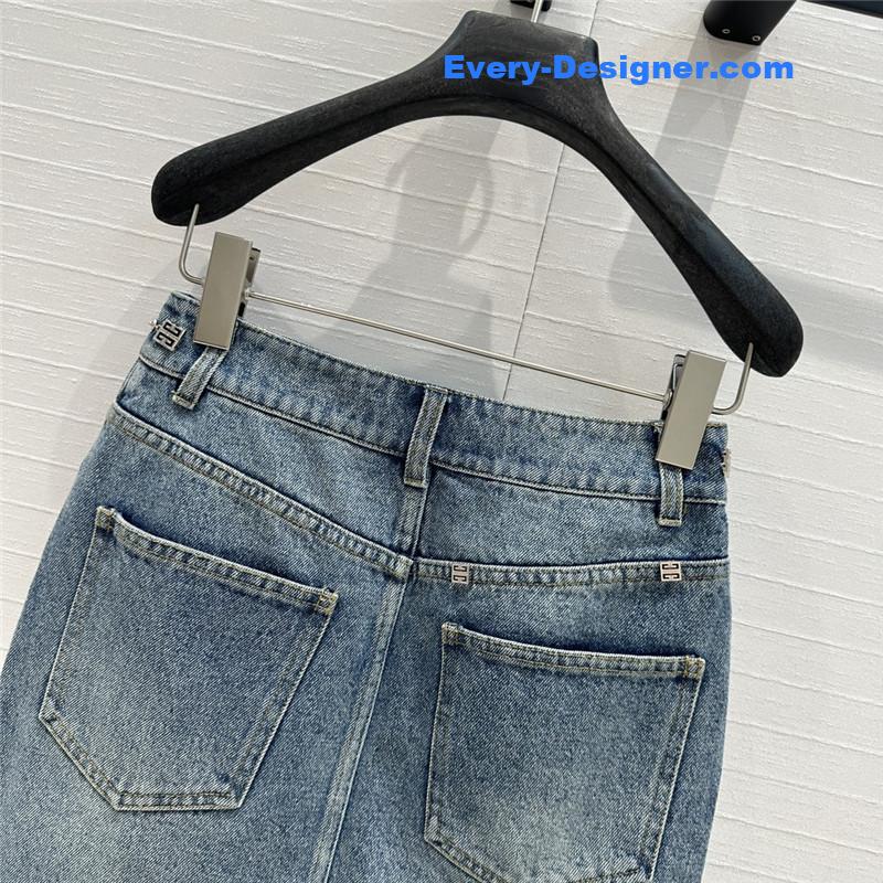 Givenchy metal chain buckle denim skirt replica D & G Clothing