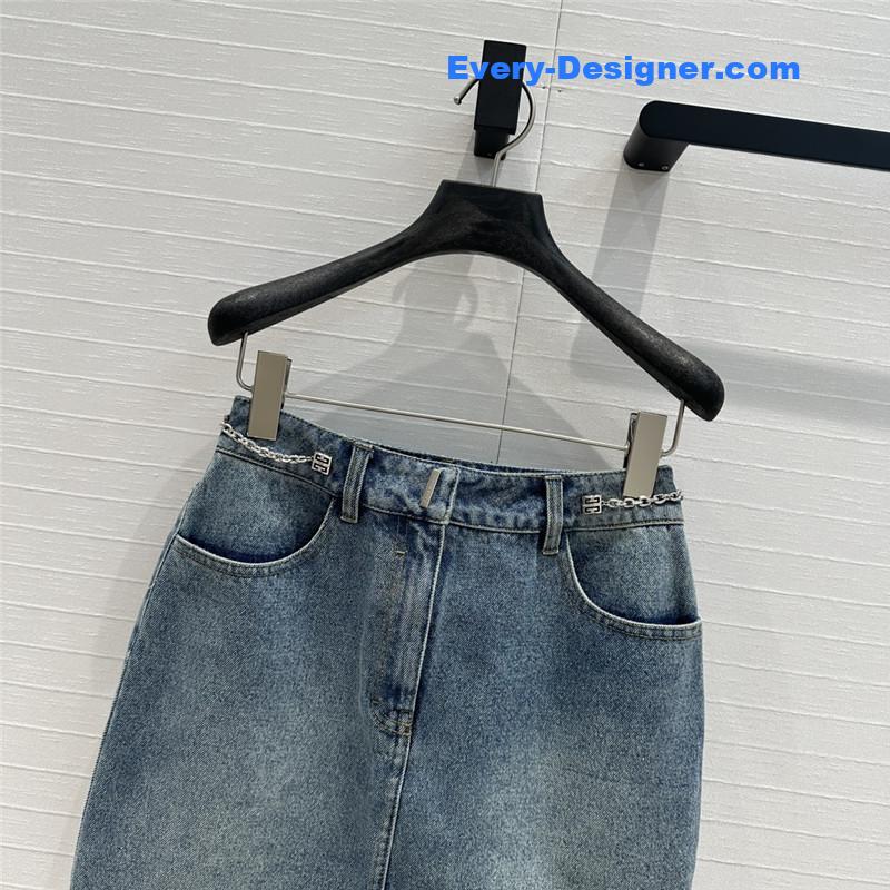 Givenchy metal chain buckle denim skirt replica D & G Clothing